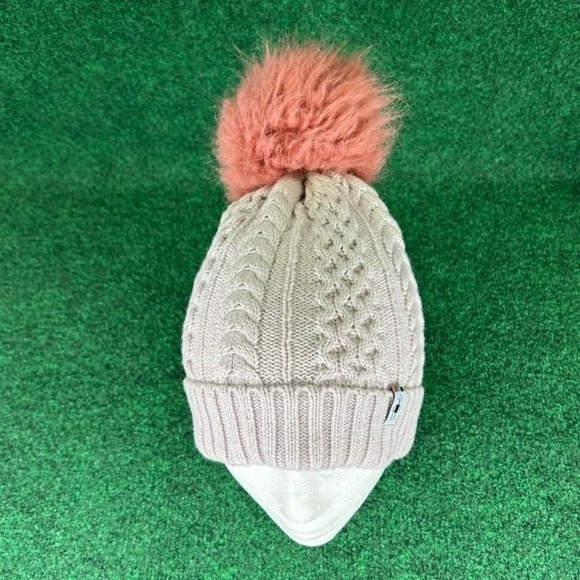 Smartwool Lodge Girl Beanie Womens Pink Blush Rose Pom Light Pink Knit Hat Fuzzy - Picture 3 of 11